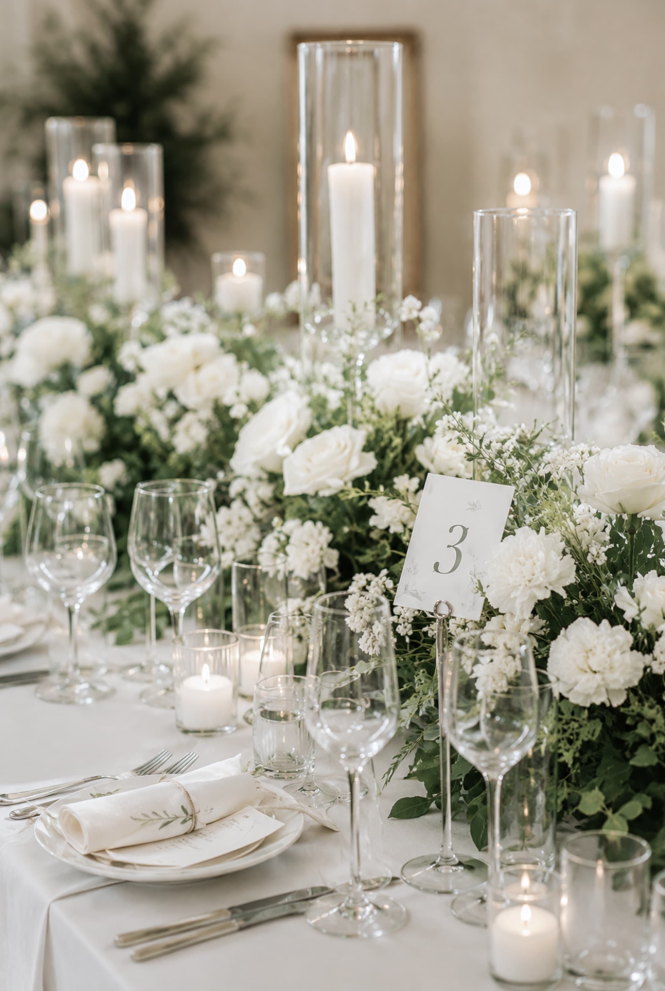Candlelit reception detail