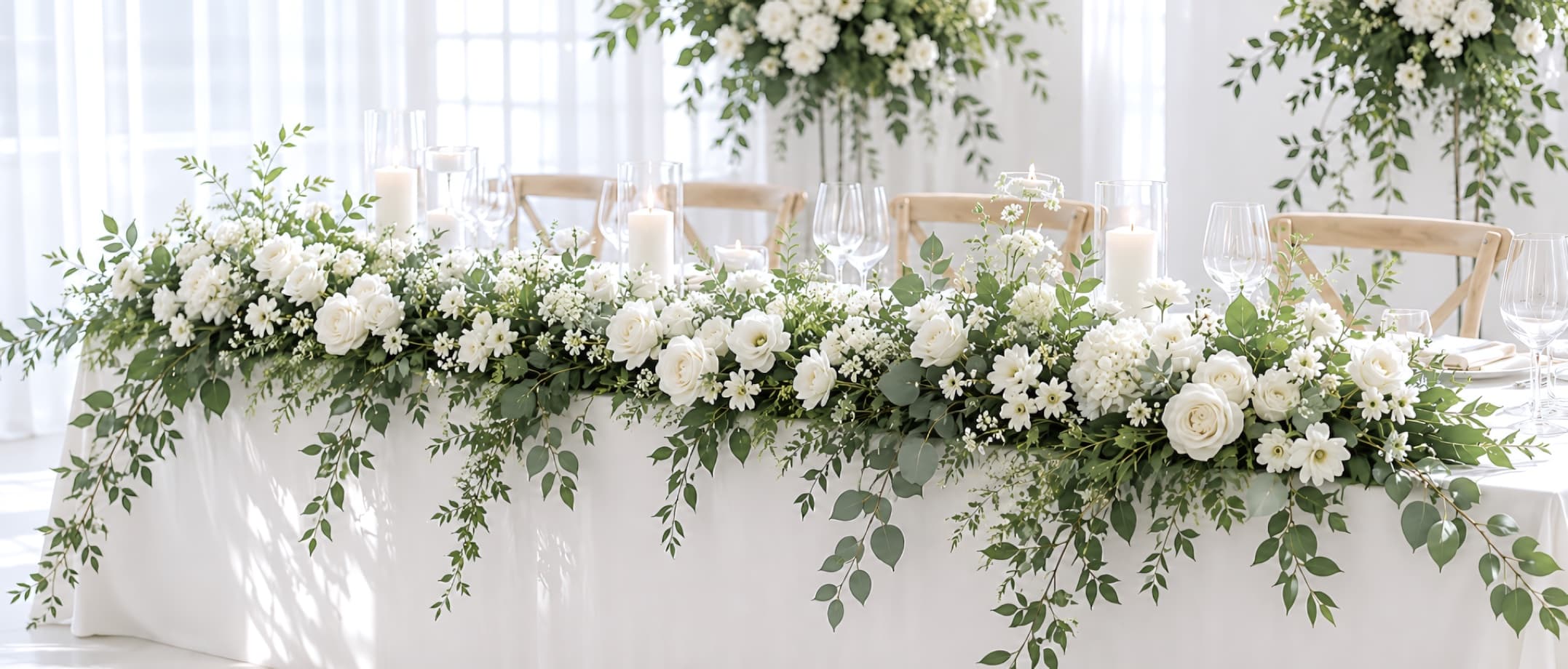 Head table floral installation