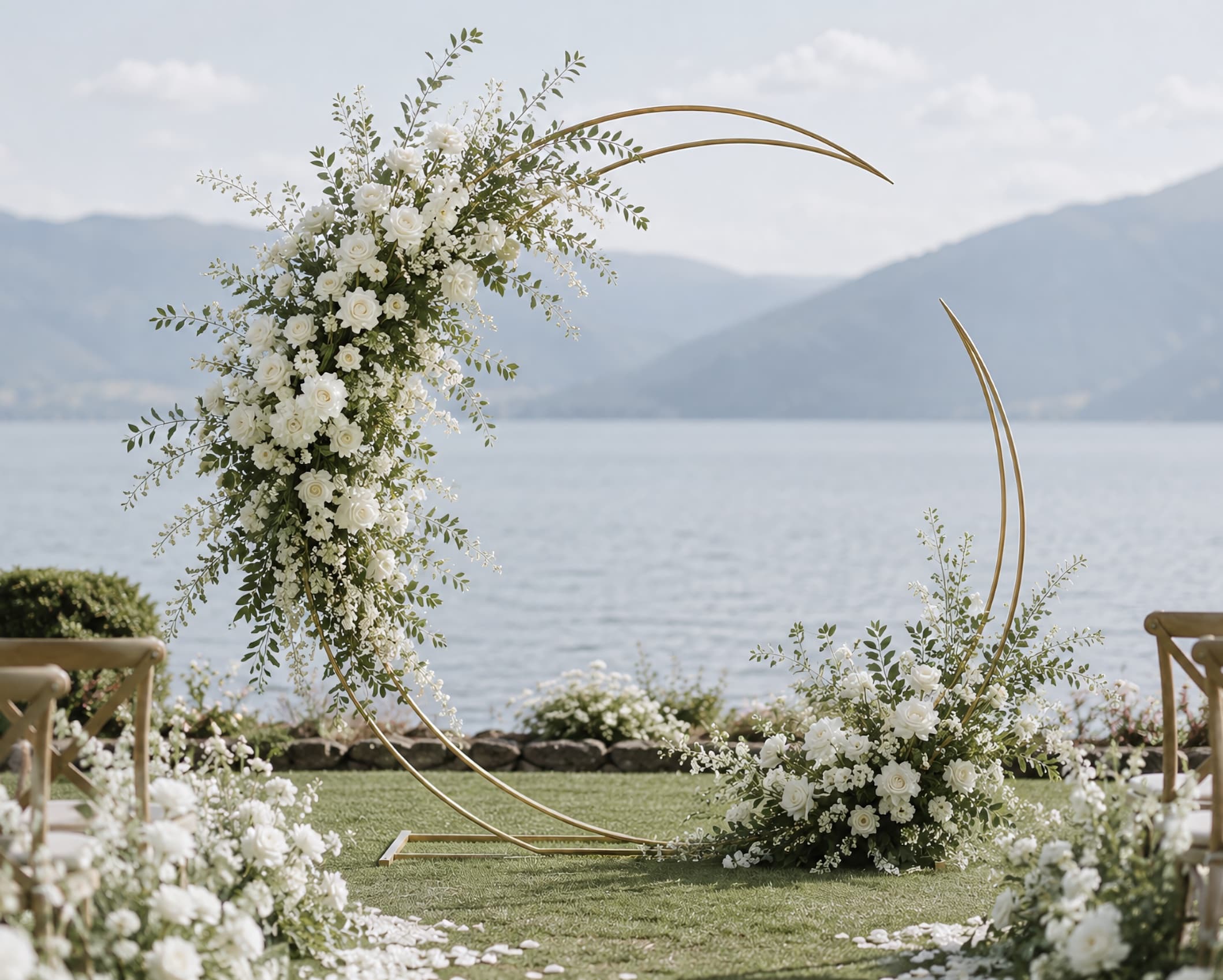 Lakeside ceremony arch