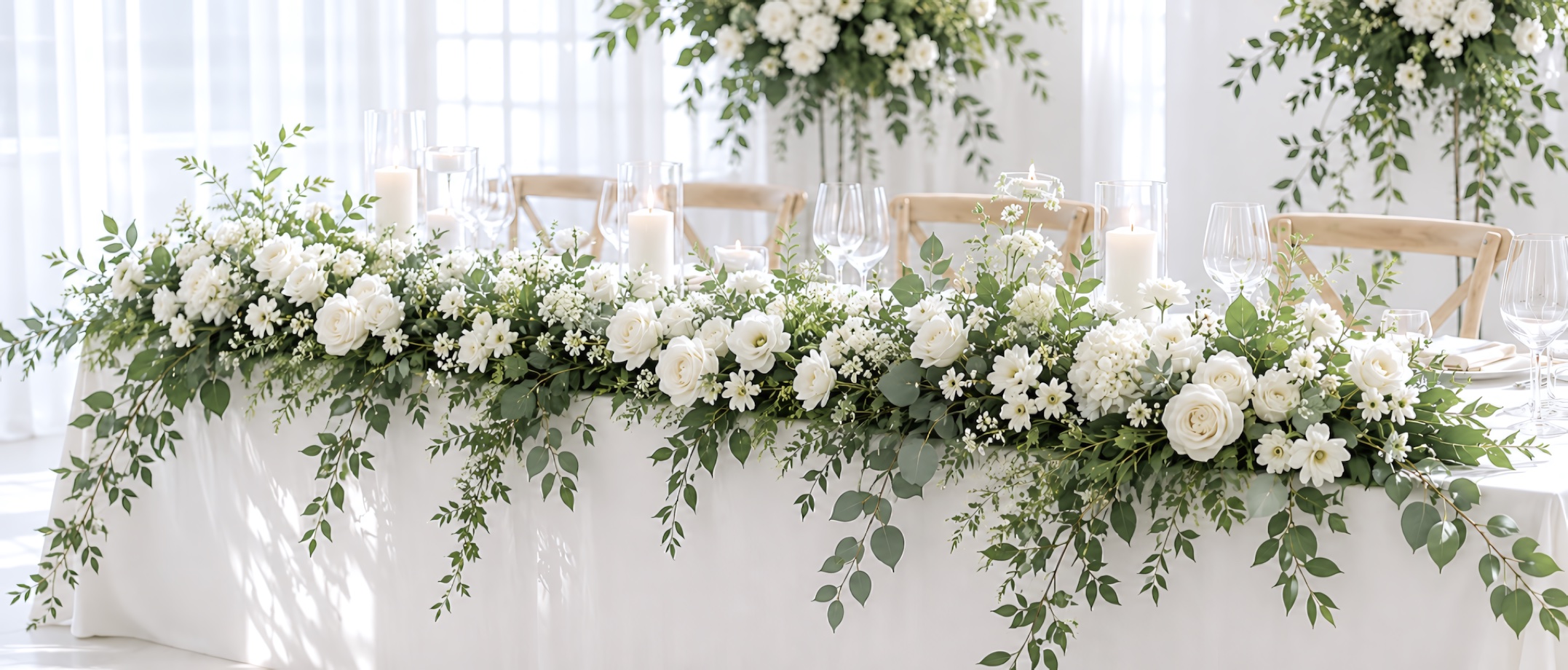 Head table floral installation